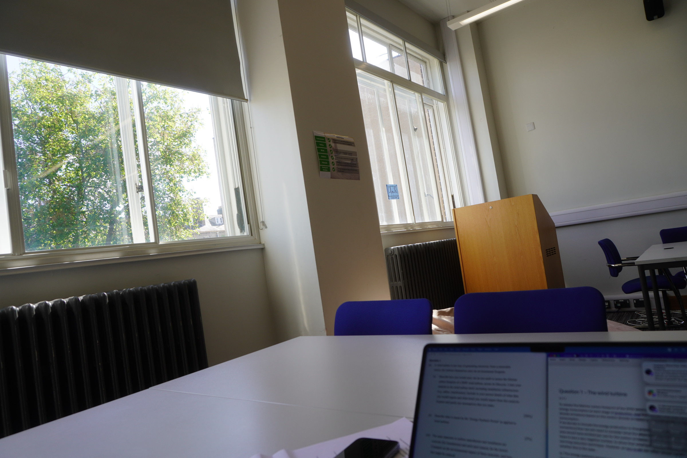 Sunlight through windows in the engineering library