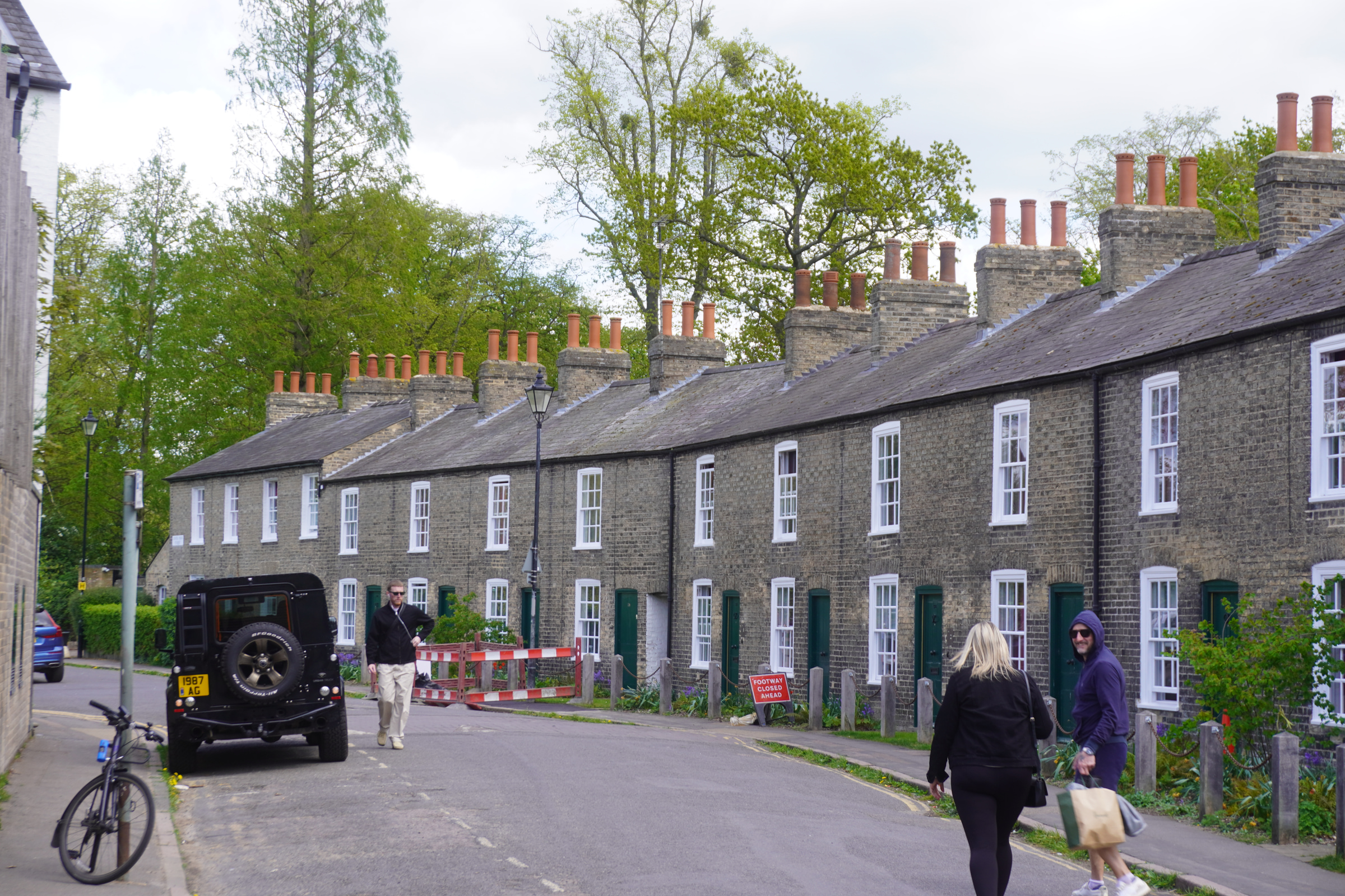 Row of Park Parade houses with tall chimneys
